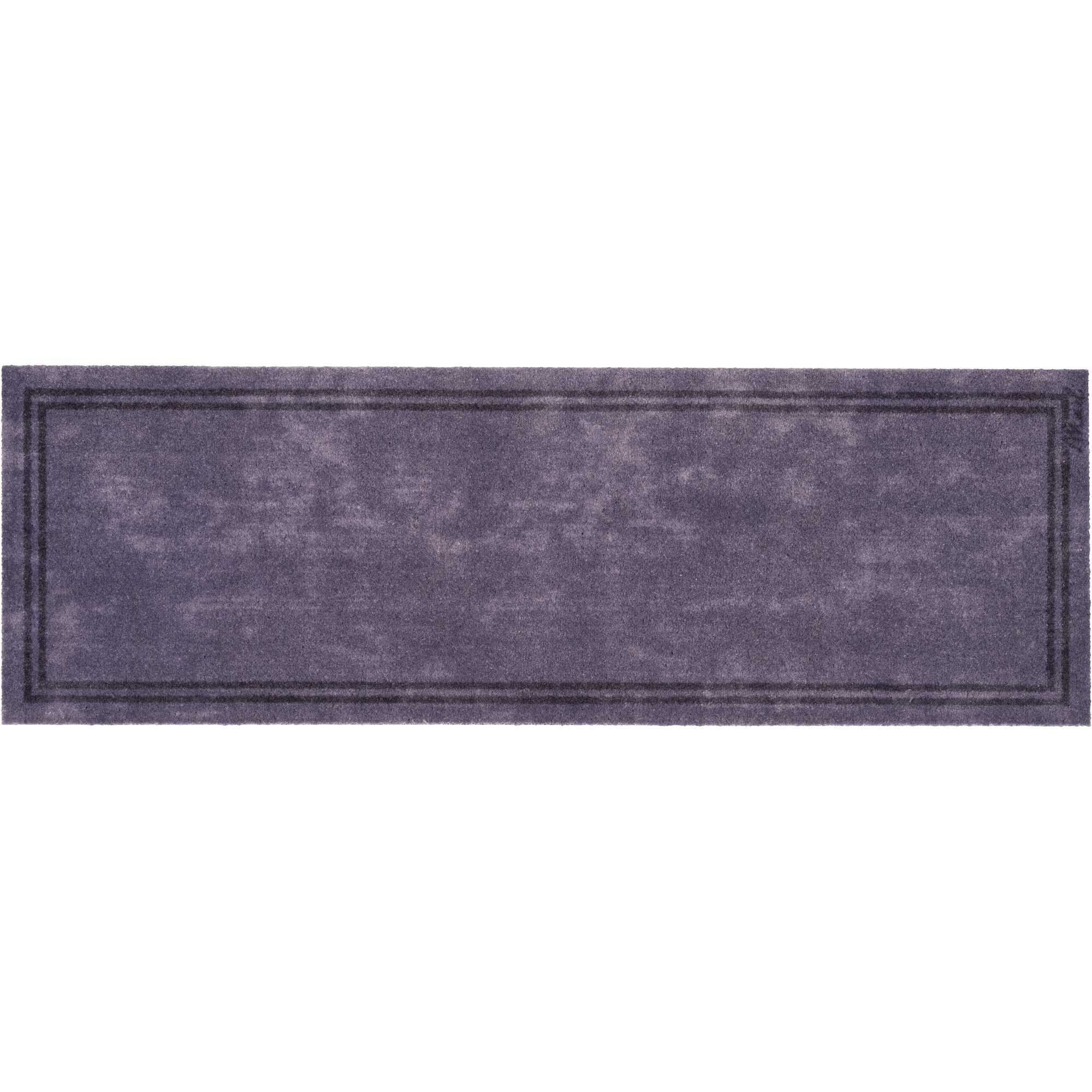 Wez Washable Bordered Runner Mats In Blue